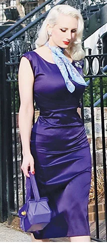 Eggplant Satin Charity Fitted Dress by Stop Staring!