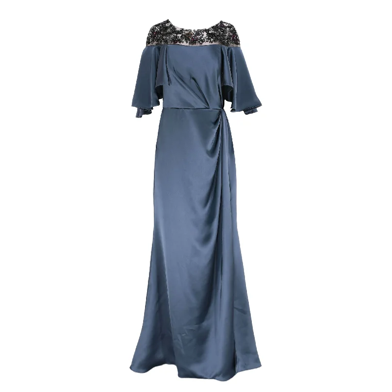 AMSALE Flutter Sleeves Evening Gown