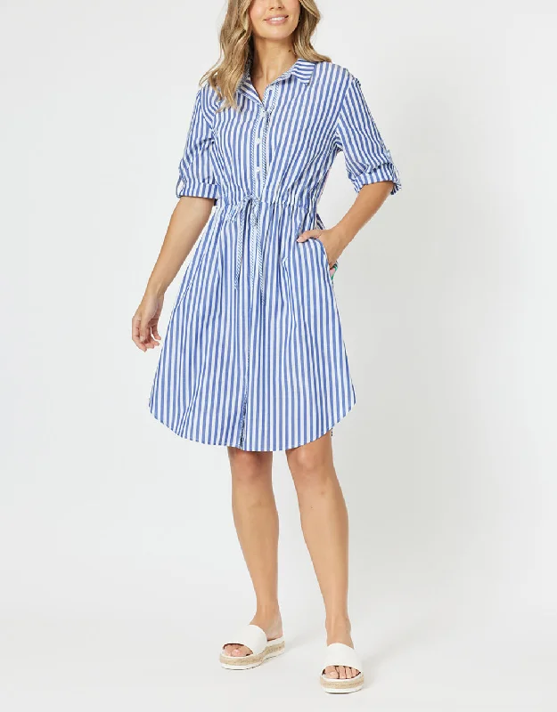 Summer Stripe Dress - Blue